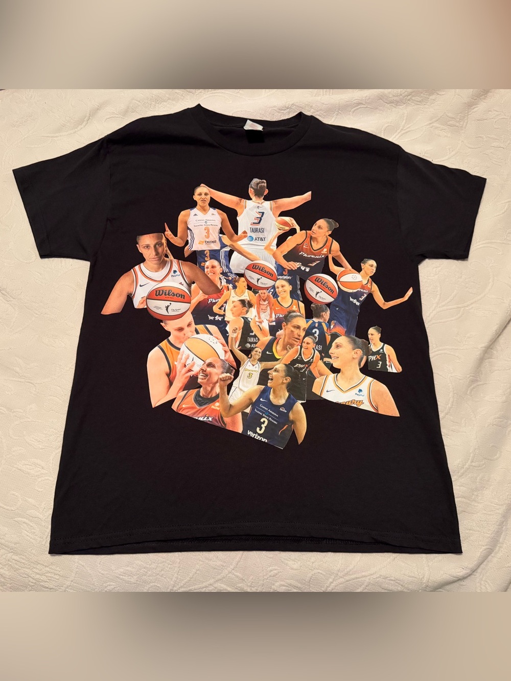 Hanes Diana Taurasi WNBA Basketball Graphic Tee Men's L Black 100% Cotton